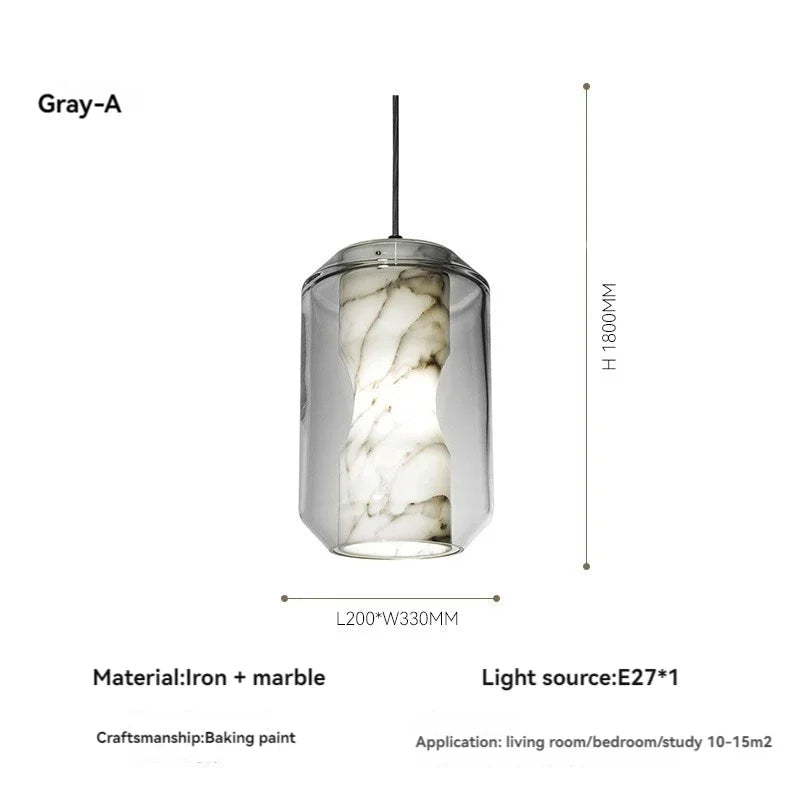 Modern Minimalist Living Room Dining Room Marble Glass Chandelier Creative Indoor Bedroom Bedside Stairs Ceiling Lamp