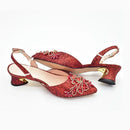 Studded Pointed-Toe High Heel Shoes & Matching Bag Set Stylish and Comfortable Footwear for Women
