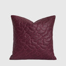 Retro Bordeaux Throw Pillow Cushion Cover Faux Leather Hide Quilted Modern Luxury Art Pillowcase For Couch Sofa