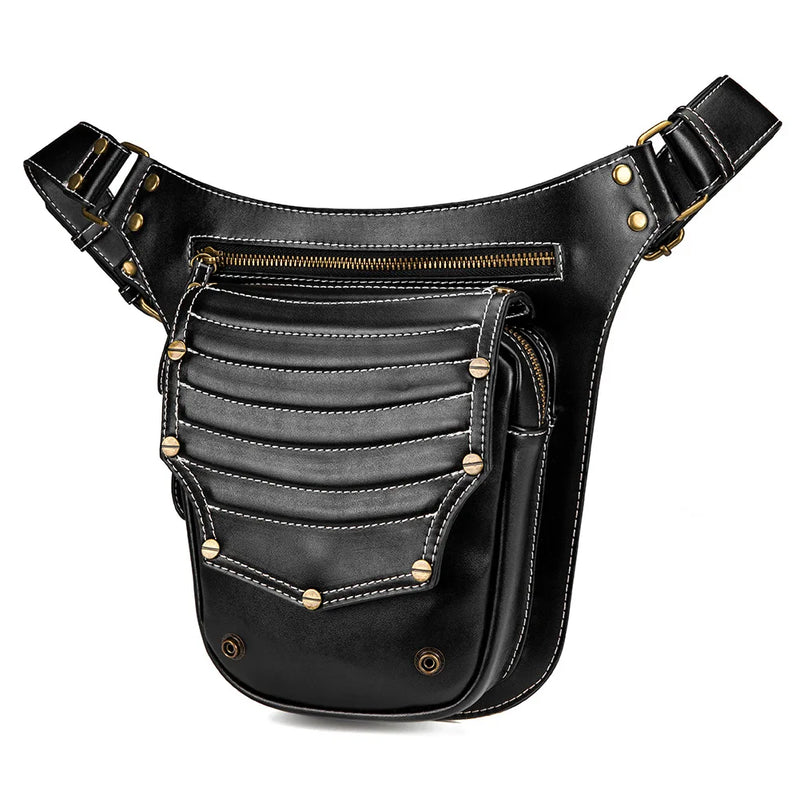 Punk Bag Female Retro Outdoor Women's Bag Trend Messenger Bag Men's Shoulder Bag Fanny Pack Leg Bag Pouch Bum Bag Waist Bag