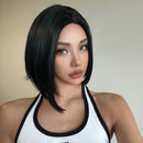 Short Black Bobo Wig Middle Part Short Wigs for Women Cosplay Party Daily Use Natural Hair
