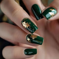 24pcs/set Medium long fake nails for Spring summer season Flowers leaf gradient almond tips press on false nail art