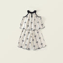 Girl Pure Cotton Set Summer Children's Wide Leg Pants Two Piece Set