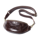 Genuine leather chest bag for men casual crossbody bag waist bag.