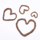 Set of heart-shaped wreaths made from natural materials on a white background, Obroi
