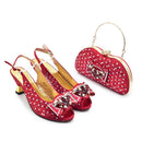 Women Shoes and Bags Set Decorated with Rhinestone Luxury Shoe and Bag Set for Party in Women