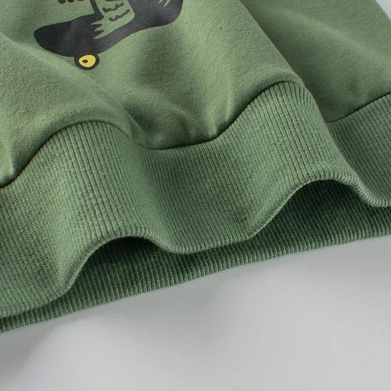 Winter Clothes Velvet Warm Sweatshirt for Boys cartoon dinosaur Long Sleeve Children's Jumper Top Boy Hoodies Kids outfit
