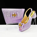 Shoes And Bag Sets For Evening Party With Stones Leather Handbags Match Bags