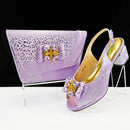 Shoes And Bag Sets For Evening Party With Stones Leather Handbags Match Bags