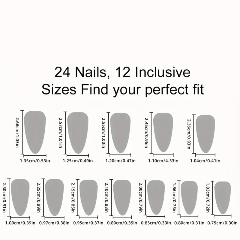 Almond shape autumn and winter black matte texture simple crimson lines fake nails