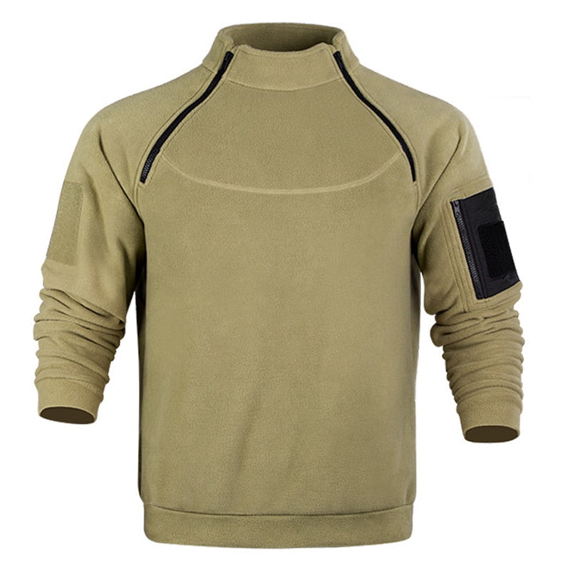 Autumn and Winter New Men Military Tactical Fleece Jacket Men Outdoor Mountaineering Climbing Fleece Warm Plush Pullover
