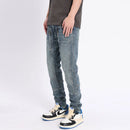 Men Jeans Retro Light Blue Elastic Slim Fit Spliced Biker Jeans Men Zipper Designer Hip Hop Pants