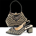 Crystal Decoration Special Heels Shoes And Bag Set Newest Shoes And Bag Set For Evening Party