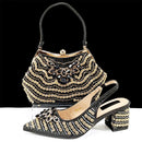 Crystal Decoration Special Heels Shoes And Bag Set Newest Shoes And Bag Set For Evening Party