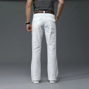 Summer Thin Men Flared Pants Men  Classic Flare Straight Trousers White Black