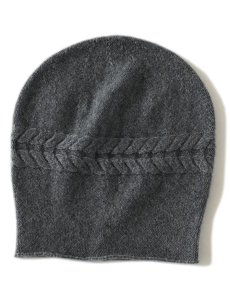 Winter Women's Cashmere Hats Causal Outdoor Warm Beanies Hat Female Solid Knitted Skullies Cap