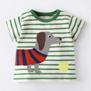 Baby Boys Summer Clothes with Little Dog Cotton Lovely Cartoon Tops Children Casual Clothes