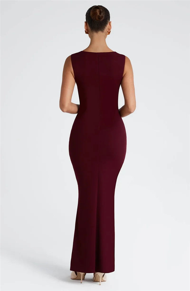 Sleeveless Maxi Dress For Woman Spring Summer Bodycon Club Party Long Dress