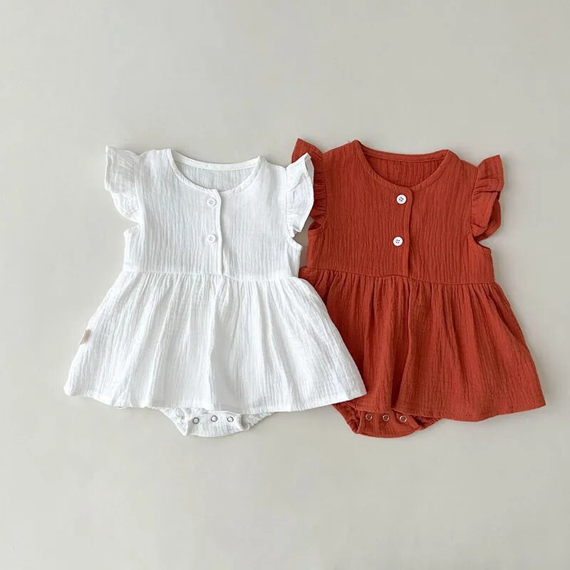 Summer Baby Bodysuits Ruffle Girls One Piece Infant Girls Clothes