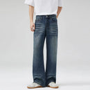 Flared Jeans Men Boot Cut Denim Pants Slim Spring Summer Jeans Full Length Bell Bottom Trousers