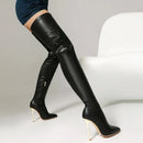 Boot Tube Height Pointed High Metal Thin Heel Tight Elastic Boot Breathable Inner Zipper Slip On Boot