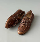 Minimalist Brown Polished Flat Shoes Retro Loafers Women French Ladies Elegant Handmade