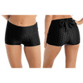 Womens High Waist Sport Shorts Wide Elastic Waistband Shirring Straps Bowknot Slimming Yoga Shorts Bubble Butt Shorts