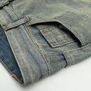 Vintage Denim Pants Men Ripped Hole Jeans Cotton Joggers Jean Trousers Hip Hop Retro