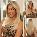 Layered Lace Wigs Dark Brown White Blonde Ombre Front Wig Hair for Women