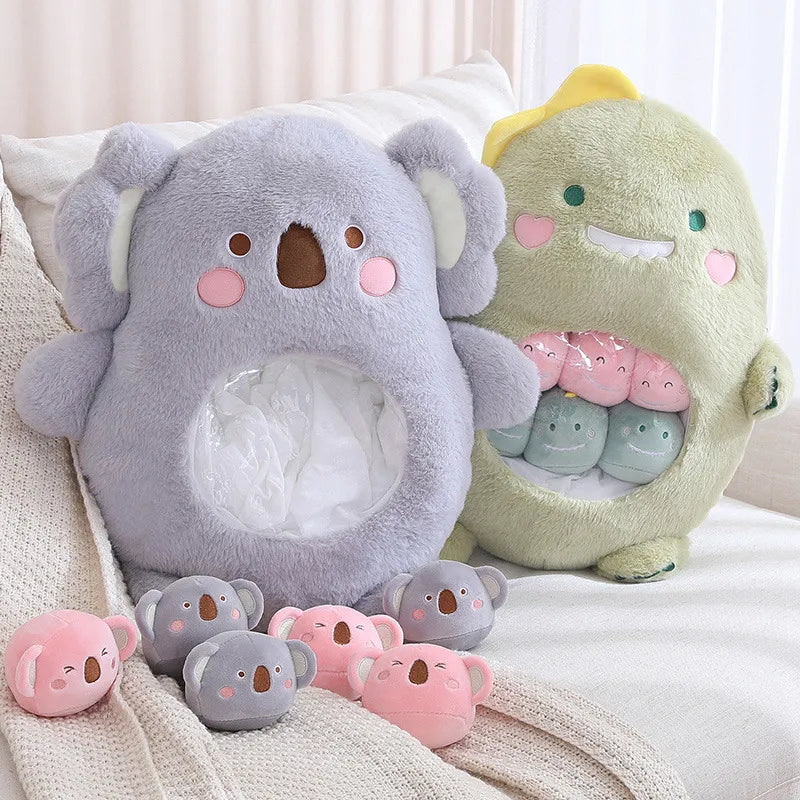 Bear Bunny 6pcs Plush Anime Rabbit Soft Pillow Creative Dinosaur Cartoon Doll Christmas Gifts