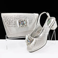 Shoes And Bag Sets For Evening Party With Stones Leather Handbags Match Bags