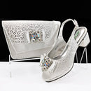 Shoes And Bag Sets For Evening Party With Stones Leather Handbags Match Bags