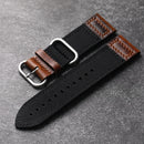 Genuine Leather Strap 20 22 24MM Wear-resistant Soft Breathable Waterproof Men's