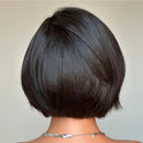 Natural Layered Short Bob with Side Bangs for Women Straight 13x6 Lace Front Human Hair Wigs Straight Bob Pixie Cut