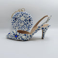 Toe Pearl Bridal wedding shoes and Bag Thin Heel Slingbacks Female Ladies Shallow Women Shoes