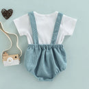 Summer Toddler Baby Boys Girls Clothes Sets Solid Ribbed Knitted Rompers Outfits