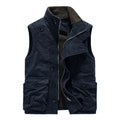 Autumn Winter Men's Fleece Warm Padded Vests Men Stand Collar Army Tactical Waistcoats Men Windbreaker Jackets