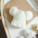 Toddler Newborn Baby Kids Girls Boys Knit Hat Winter Warm Furry Balls Pompom Solid  Cute Lovely Beanie Cap