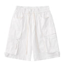 Cargo Shorts Streetwear Side Multi Zipper Pocket Baggy Track Shorts Men Loose Cotton Short Trousers