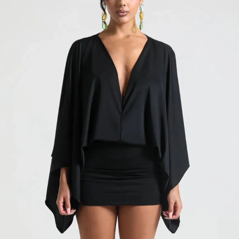 Dresses Woman Spring Solid Elegant Commute Lady Dress Autumn Long Sleeve Satin Mini Dress