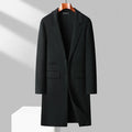Classic Men's Long Woolen Coats Autumn Winter Casual Top Overcoat Outwear Knee-Length Wool Windbreaker Jacket