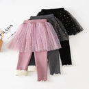 Winter Girls Skirt Pants Children's Fleece Culottes Sequined Baby Princess Leggins Toddler Clothes