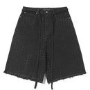 Denim Shorts Men Streetwear Shorts Black Denim Shorts