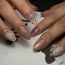 Ripple Nail Art Pearl Sparkling False Nails Detachable Finished Fake Nails Press on Nails