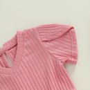 Summer Toddler Baby Girls Boy Rompers Clothes Solid Ribbed Jumpsuits Playsuits Clothes