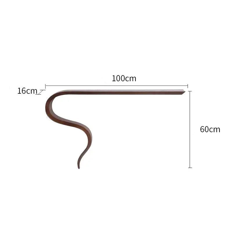 Wooden shelf with dimensions labeled in centimeters on a white background, Obroi