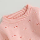 Newborn Infant Baby Girls Knit Sweater Rompers Solid Color Long Sleeve Infant Button Jumpsuits Fall Winter Casual Clothes