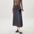 Women Pleated Loose  Design and Casual Versatile Elegant Female Half Skirt