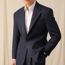 Men Blazer Denim Jacket Men Single Breasted Business Men Blazer Gentleman One Button Wedding Groom Formal Suit