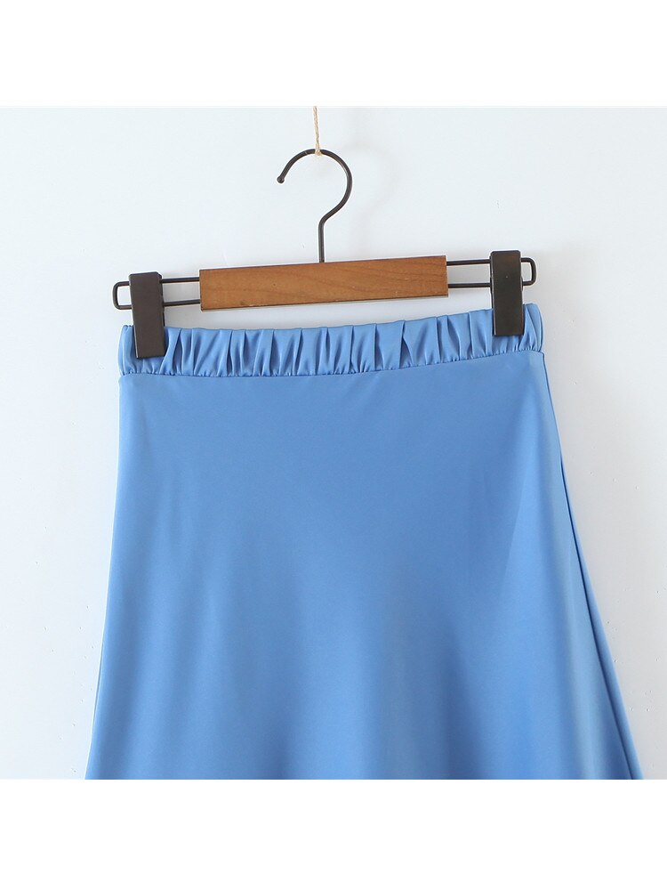 Skirt Women Spring Autumn Fashion Casual Slim Midi Large Swing Long Skirt Female